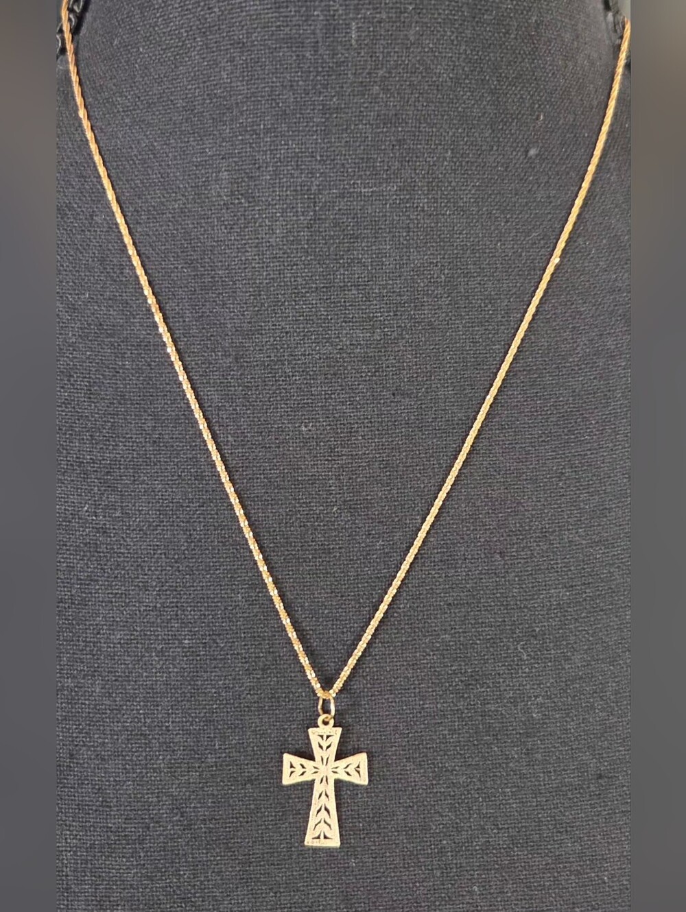 ✨ PRISTINE Vintage 80s 14K Gold OroAmerica Filigree Cross Pendant ✨